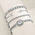 Wholesale alloy bracelets: new european and american cross-border jewelry for women - statement, irregular, versatile, accessible luxury, niche design, diamond-accented bangles