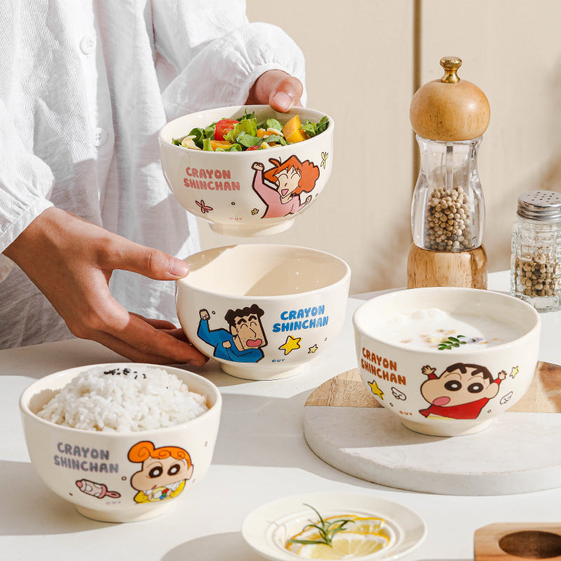 Crayon Xiaoxin Ceramic Bowl Gift Box for Family Household Rice Bowl Cartoon Ceramic Tableware High Value Gift Set