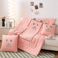 Multifunctional throw pillow quilt, cartoon cute embroidered sofa office single living room nap pillow quilt, dual-purpose