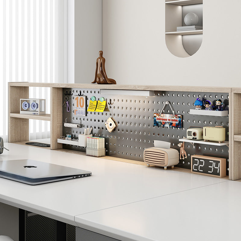 Office desk employee workstation, minimalist modern double four-person position, perforated board hanging panel, storage partition, desk and chair combination