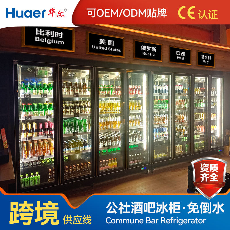 Huaer bar freezer beverage beer cabinet vertical fresh-keeping display cabinet refrigerator commercial refrigerator wholesale manufacturer