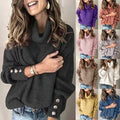 2023 wish cross-border autumn/winter european and american style women's sweatshirt, high neck knit top, ready stock