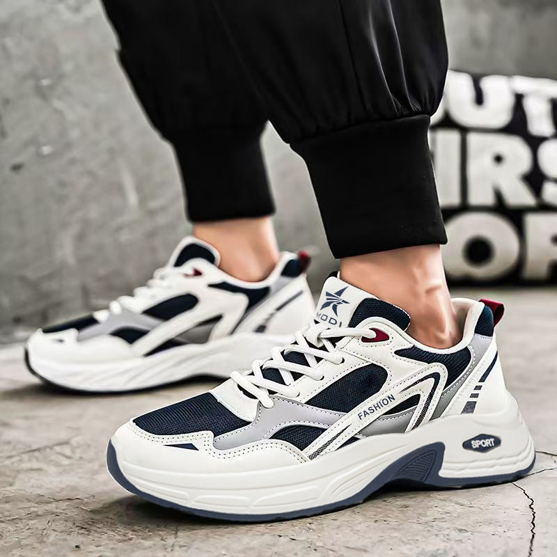 Men's athletic shoes - 2026 new summer collection - breathable mesh sneakers for men - thick-soled running shoes - dad shoes for students