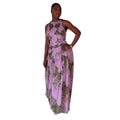 European and american cross-border women's clothing:  summer new arrival - elegant, designer, pleated, printed, slim-fit, long sleeveless dress