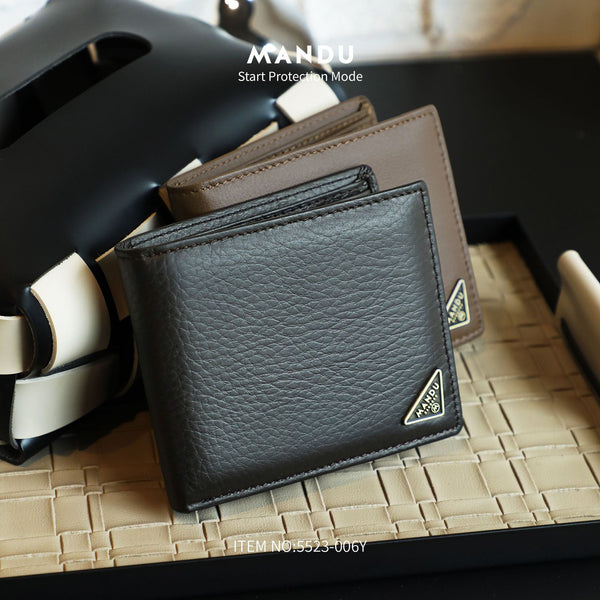 Foreign trade new wallet men's leather wallet anti-theft brush metal multi-function US dollar wallet large capacity wallet men