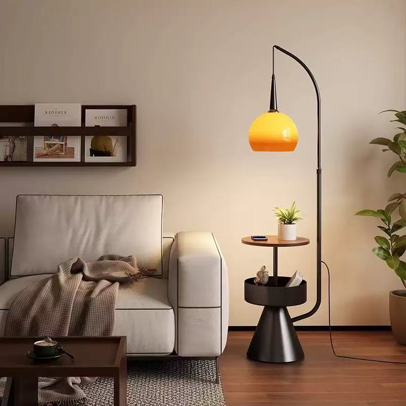 Fei shi desk living room for homenew arrivalsmall apartment bauhaus solid wood round small tea table floor lamp fei shi medium