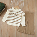 Girls' knitted sweater two-piece set -  autumn/winter new collection - baby girl cartoon rabbit crewneck pullover outfit