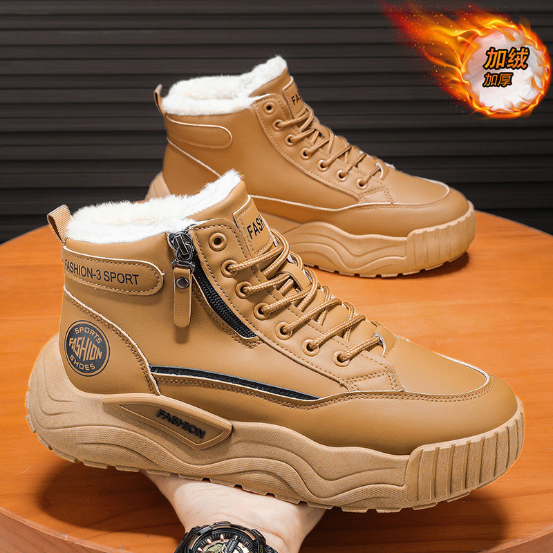 Snow bootswinternew arrivalfleece-linedthickenedheattech cotton bootsoutdoorwaterproofnon-slipthick solecasual shoesboots for men