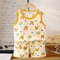 korean style kids' tank top set - new trendy cartoon sleeveless tank top and shorts set for boys and girls