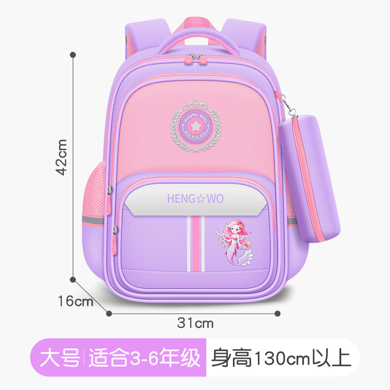 Kids' backpack set (2-piece): grades 3-6 elementary school backpack - dropshipping available, lightweight, spine-protecting, and load-reducing