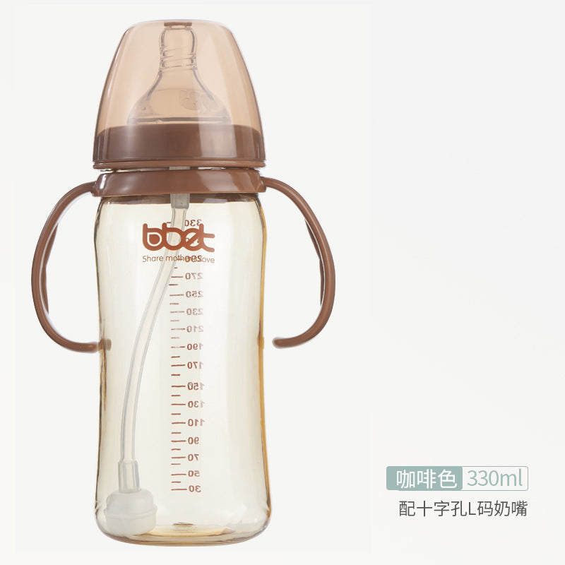 Baohui babibele wide-neck ppsu baby bottle with handles, anti-fall, anti-colic, gravity ball, 330ml infant bottle
