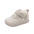 Kids' versatile fleece-lined warm cotton shoes, ages 1-3, autumn/winter thickened soft sole non-slip baby walking shoes, cotton boots for boys and girls
