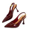 High heels 2025 new arrival back strap leopard print toe high heel women's sandals cross-border fashion plus size women's pointed toe