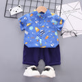 summer new arrivals: boys' summer outfit - casual shirt & shorts set (two-piece) for infants and toddlers