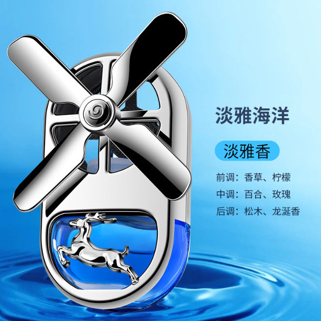 Car aromatherapy air outlet perfume yulu ping an incense car decoration long-lasting light fragrance car rotate fan
