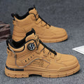 Boots men's high-top spring british style retromencasual leather shoes mid-top waterproofnon-slipworkwear boots