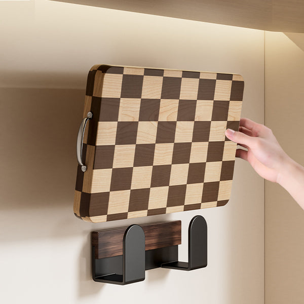Walnut non-punching lid rack, kitchen rack, wall-mounted cutting board, cutting board, wall storage artifact rack