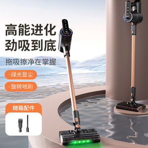wireless long-handle rolling brush vacuum cleaner - all-in-one sweeping, vacuuming, and mopping machine for home use on carpets and floors - 24v high-suction handheld vacuum cleaner
