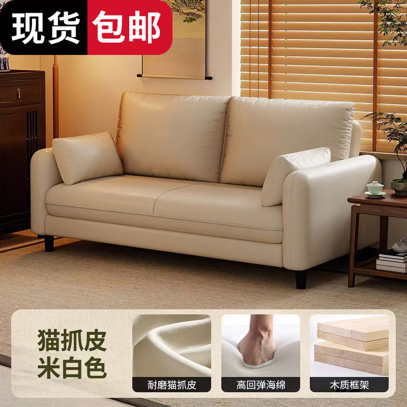 Cat scratch leather retro sofa small apartment comfortable corduroy sofa living room balcony rental house sofa with backrest