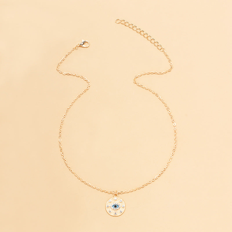 Wholesale solitaire necklace - european & american cross-border high-end jewelry - women's fashion gold-plated devil's eye punk style choker