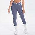 Naked-feel, figure-hugging, high-waisted yoga pants with a contrasting color block design. perfect for outdoor leisure, running, and quick-drying fitness workouts