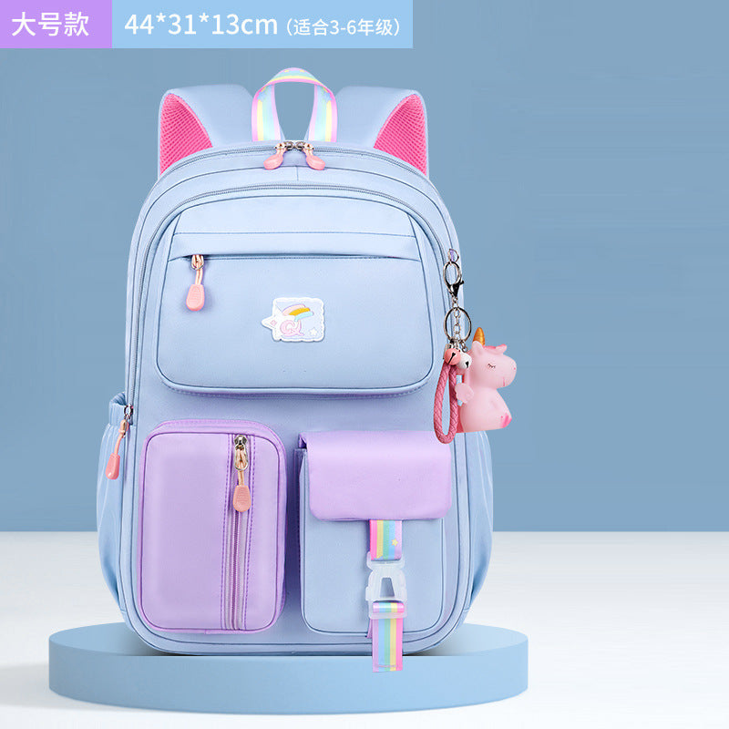 New primary school schoolbag female lightweight spine protection 1-3-6 grade Korean version of children's cartoon backpack wholesale