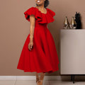 D3329 independent station fashioneleganteleganceruffles large skirt banquet dress cross-border evening party dress