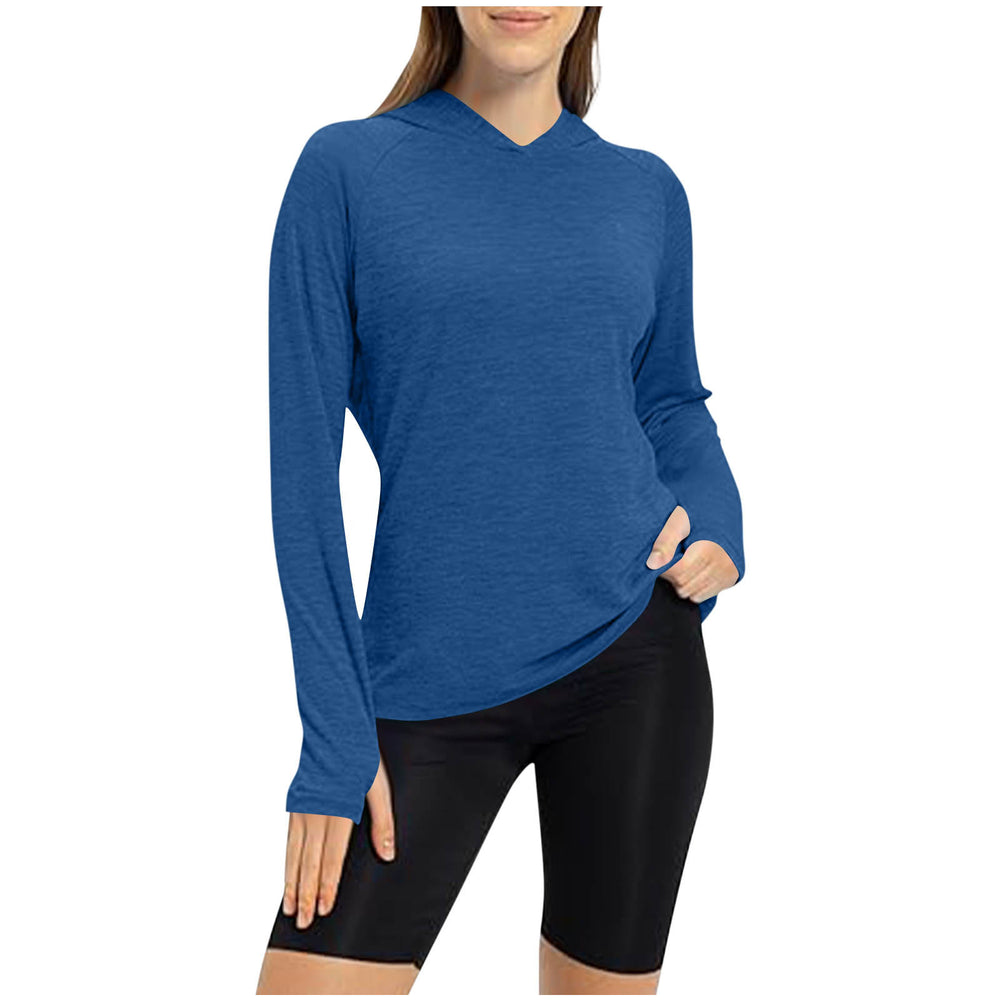 cross-border autumn hooded fitness top - slim fit, fingerless gloves, yoga long sleeve training running sports top for women