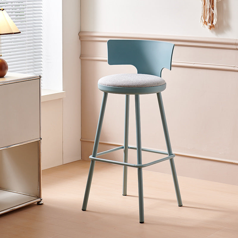 Minimalist nordic bar stool, plastic bar stool, cafe high stool, bar counter chair, backrest high chair, metal outdoor