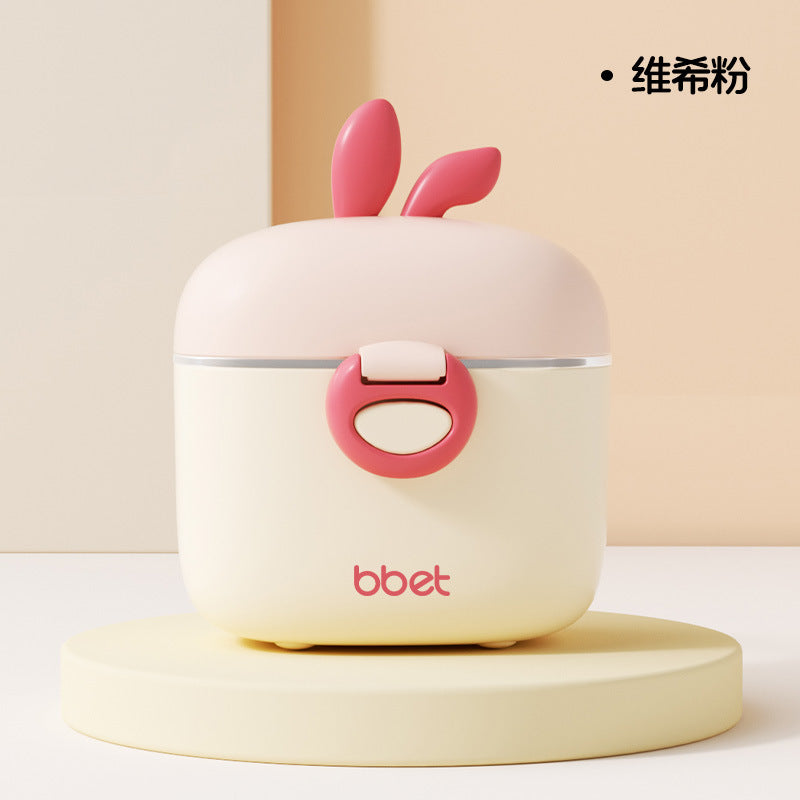 Portable formula dispenser - multi-layer, side-opening food storage container for baby formula - portable, airtight, and detachable storage canisters