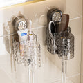 Suction cup toothbrush rack mouthwash cup punch-free wall-mounted bathroom wall-mounted toothbrush cup toothbrush holder storage box