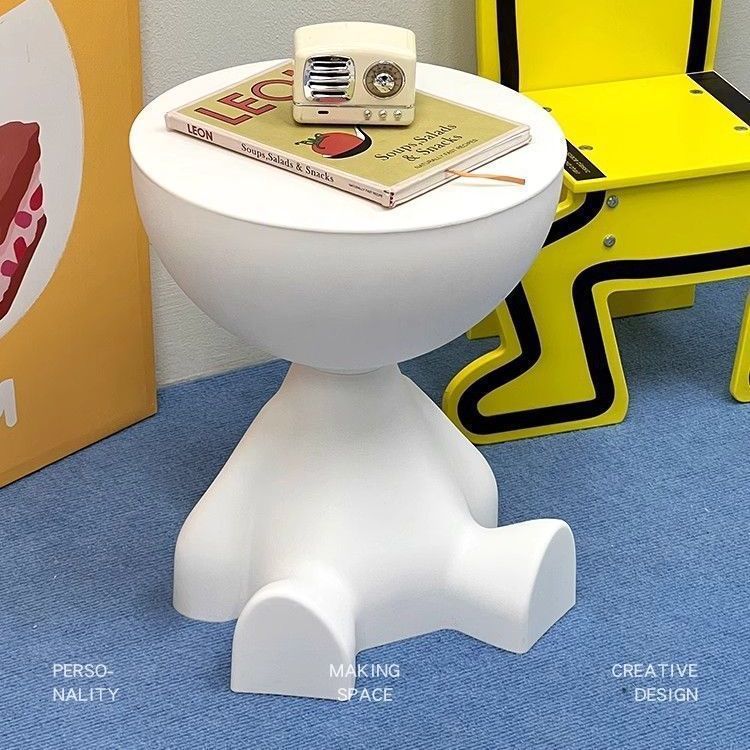 Cream style new arrival popular living room small flat head coffee table creative simple plastic side table ins style bedroom corner table