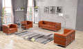 Minimalist business office sofa - classic le corbusier black reception area lounge seating - lc2 leather sofa