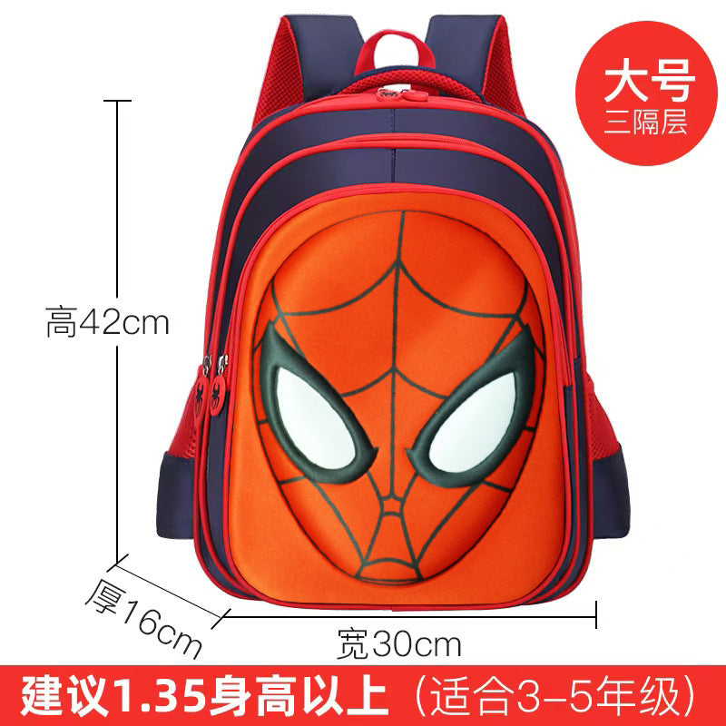 Kids' muscle design backpack - elementary school, grades 1-6, boys' cartoon backpack, breathable and lightweight