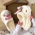 Thick sole heightenedcute cartoon shirley rose crocs women's 2026 summerfashioneasiest for match stepping on shit toe slippers