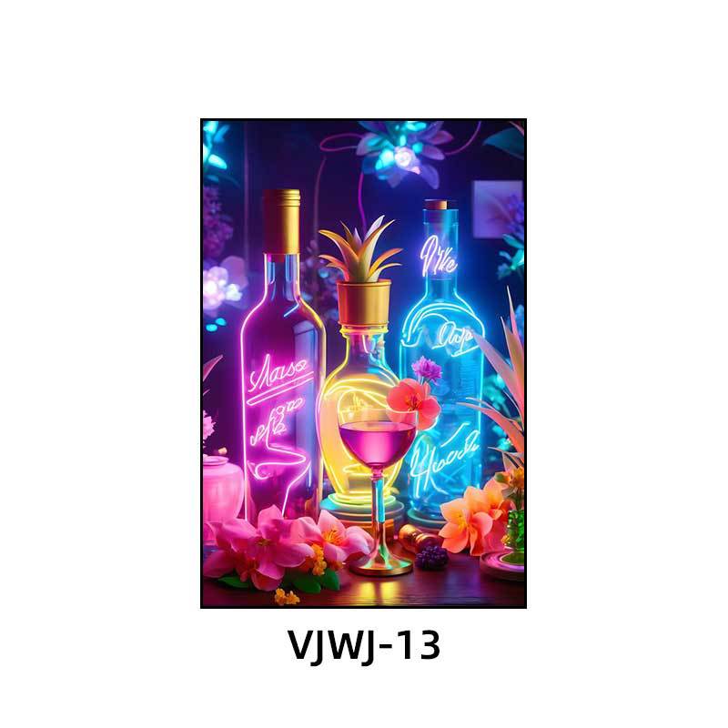 Bar KTV box decoration hanging pictures Cocktail bottle clear bar atmosphere music dining bar Bistro decoration painting