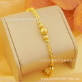 1 piece retro24k gold plated ball bead copper bracelet normcore party gift o point handmade bracelet women's stacking jewelry