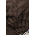 Shipped: women's plaid sleeve quilted half-zip sweatshirt - stand collar patch pocket, perfect for autumn and winter