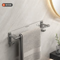 Gun gray space aluminum towel rack towel bar double pole single pole bathroom bath towel storage rack bathroom hook storage