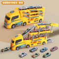 New arrival cross-border deformation kids folding ejection toy car container transport truck sliding transport male car engineering vehicle