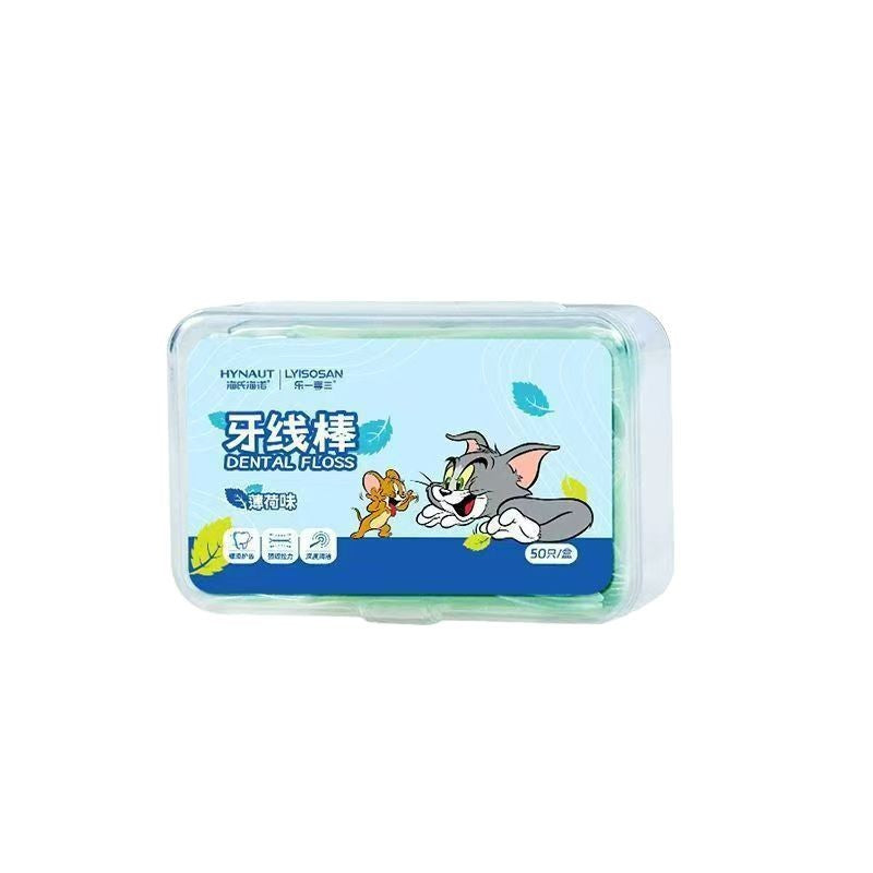 Hanole One Enjoy Three Floss Sticks Fruit Flavor Floss Picks Portable Boxed Teeth Cleaning Disposable Floss