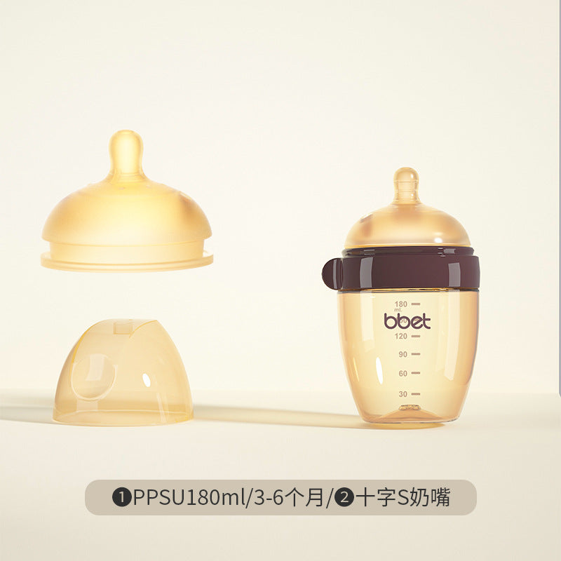 Babycare newborn ppsu baby bottle - infant straw bottle with wide neck, plastic feeding bottle
