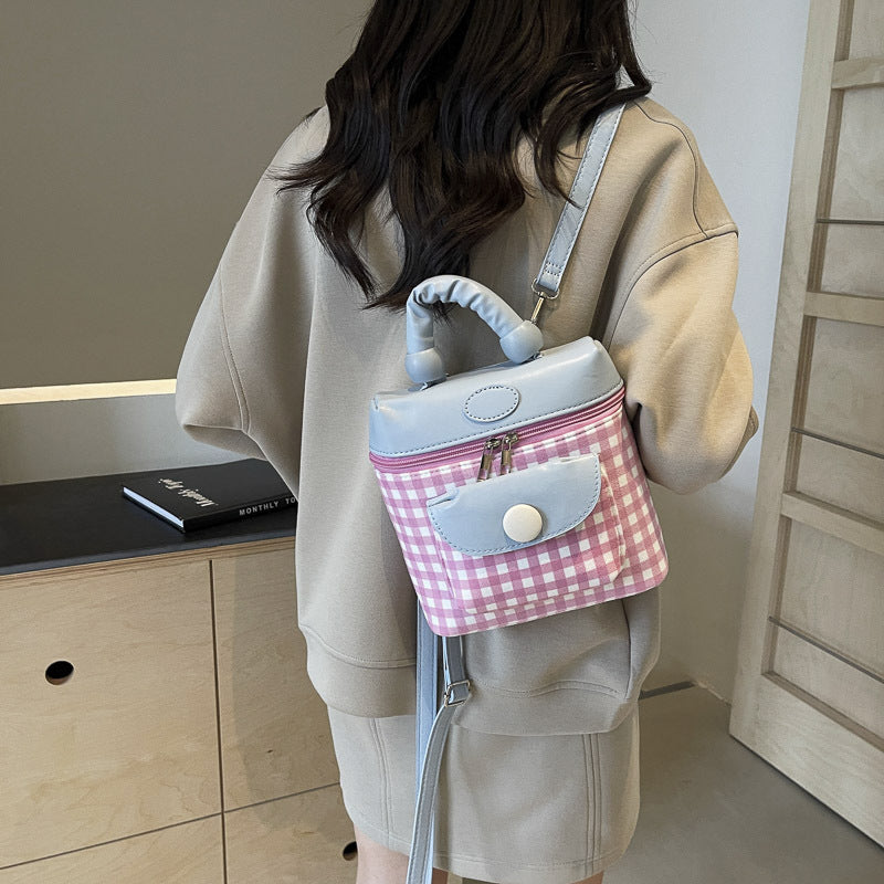 Niche Macaron color backpack cute women's new high-value sweet wind light luxury leisure commuter handbag