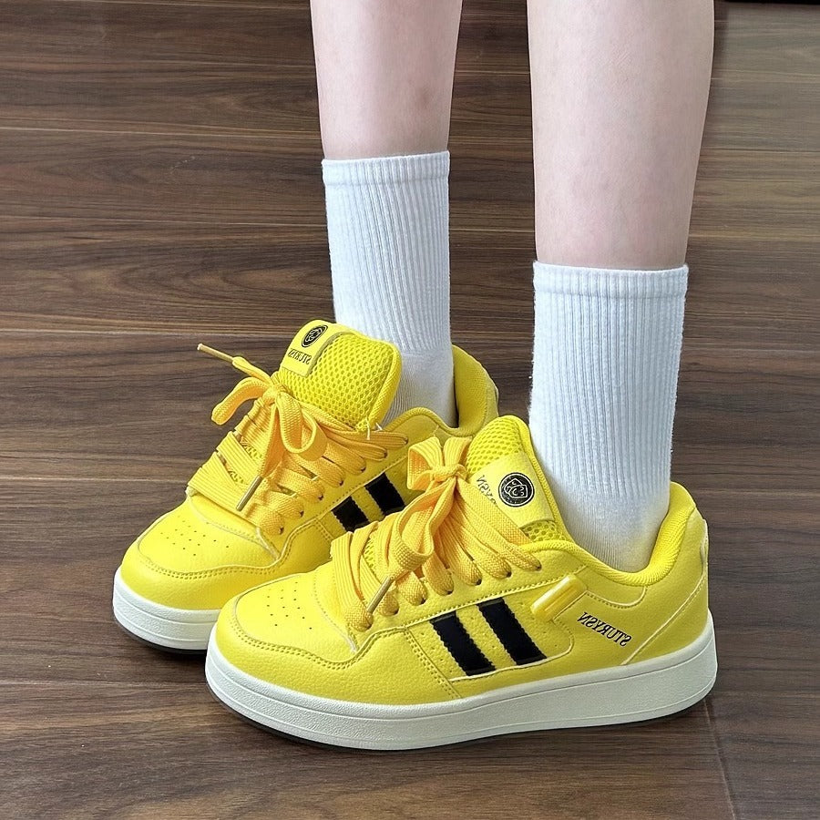 Campus high-value yellow fat bread shoes for women mesh 2026autumeasiest for matchpopularcasual sports skateboard shoes