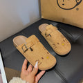 Sewing cartoon cat birkenstock shoes women's half-slippers thick sole loafers outweareasiest for match soft bottom spring summer toe-cap shoes wholesale
