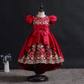 Amazon children's clothing kids' formal dress embroidered sequin princess dress girls' stylish birthday party puff sleeve dress