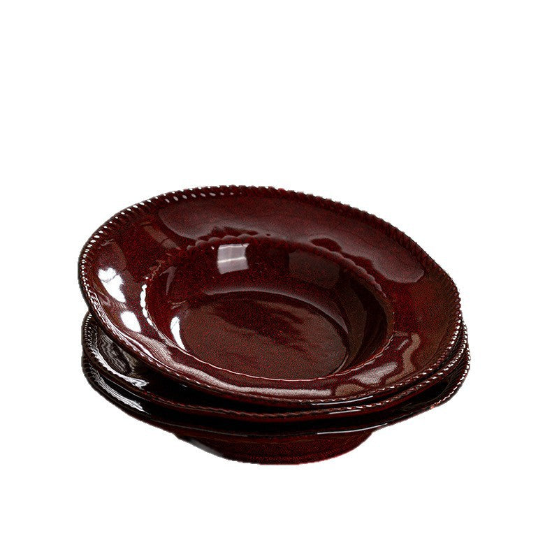 Magnesium fired ceramic super beautiful plate in style art plate commercial catering for home2025new arrival 7.5inch vegetable plate
