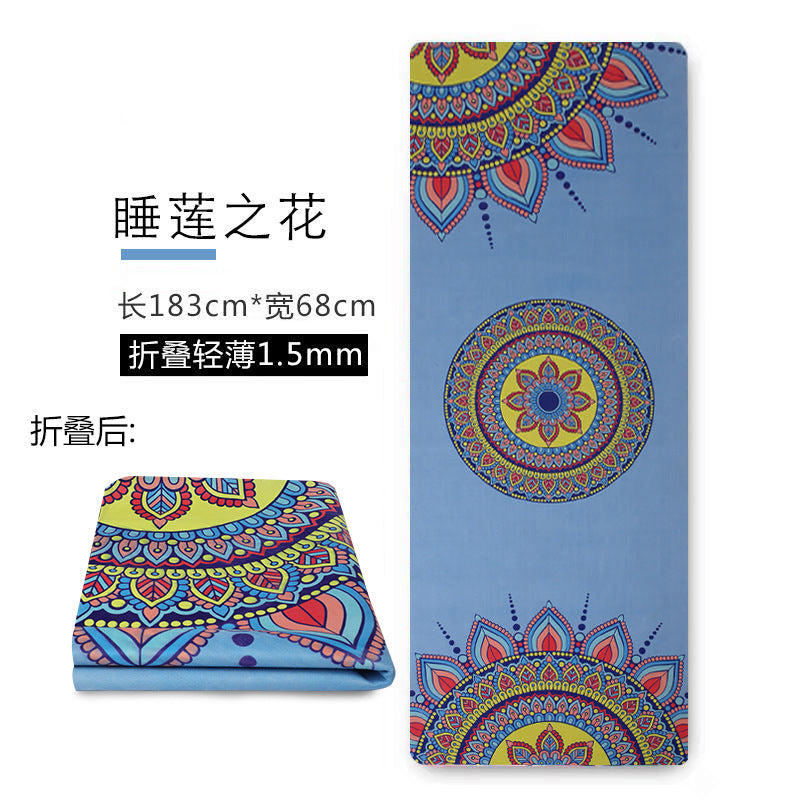 Custom yoga mat - suede rubber, foldable, noise-reducing, extra wide, 1.5mm ultra-thin, sweat-absorbent, non-slip - direct from the manufacturer