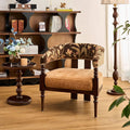 French retro single sofa chair balcony lazy single chair designer style living room fabric casual chair medieval lounge chair