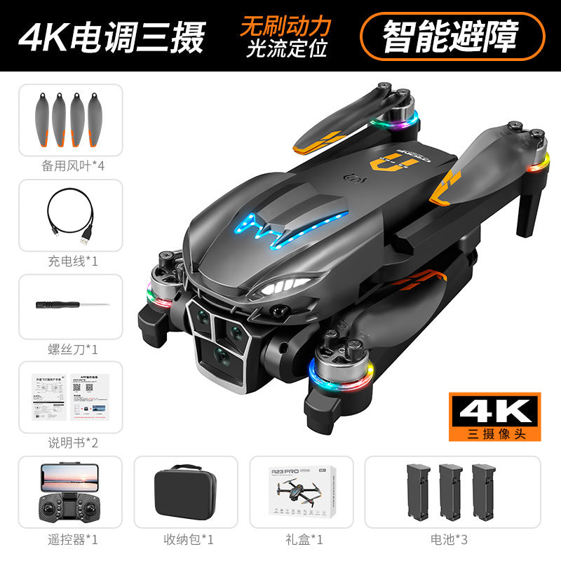 a23 drone: long-endurance professional aerial photography quadcopter with optical flow, triple camera, and obstacle avoidance